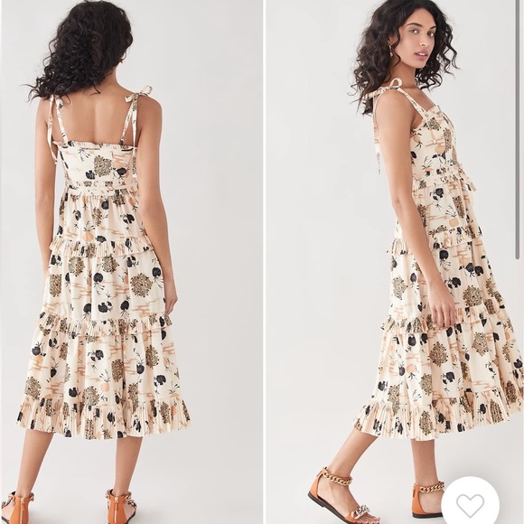 Ulla Johnson Lune Floral Poplin Midi Dress NWOT - Picture 2 of 16